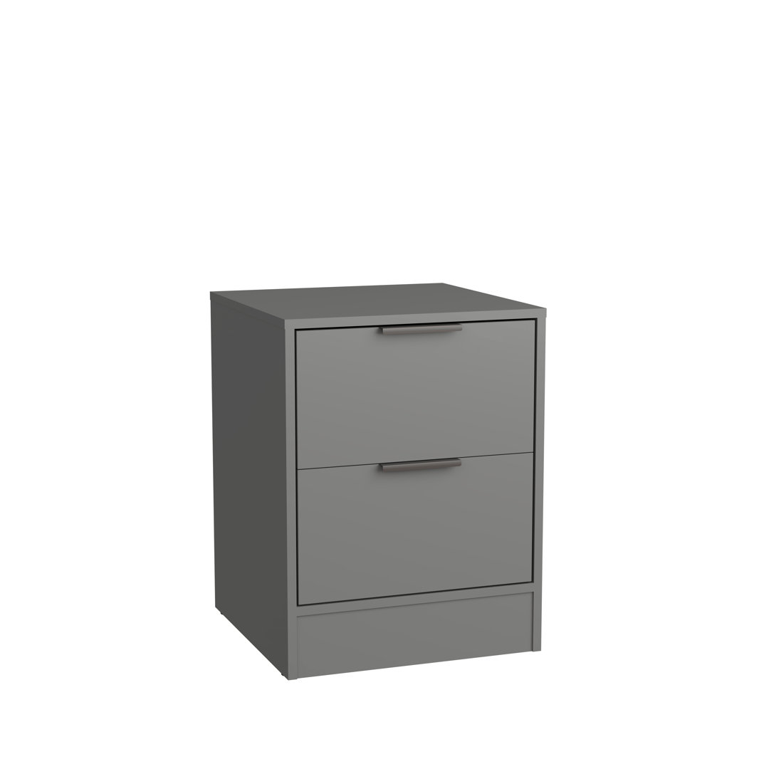 Yeriel Modern 17.7"W 2-Drawer Nightstand – Compact Bedroom or Side Table